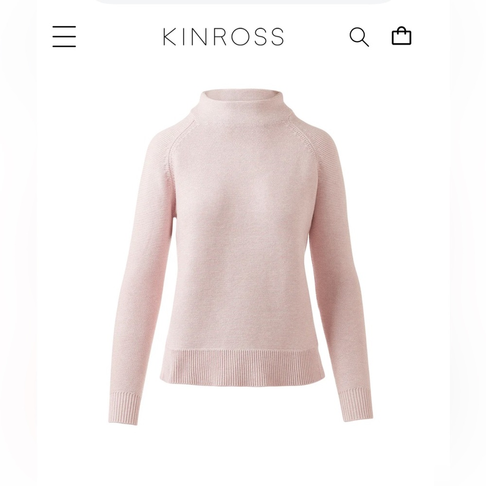 Kinross Women's‎ Pink Sweater GARTER FUNNE